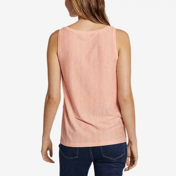 NWT EDDIE BAUER | Ladies Gate Check Mixed-Stripe U-Neck Tank Top Sz M Easy Care - Picture 7 of 15